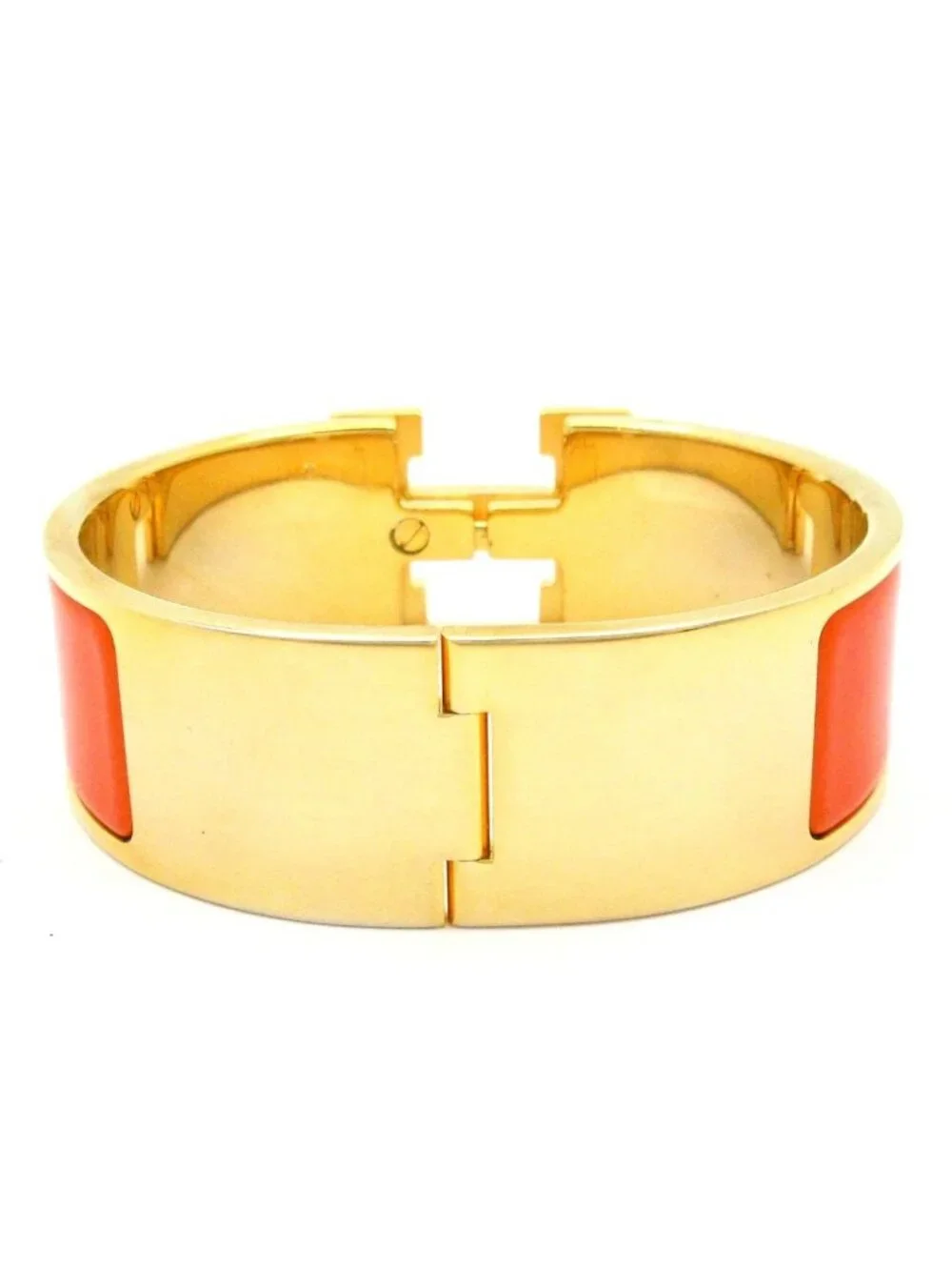 Hermes Bangle Clic Clac Gold Orange Bracelet